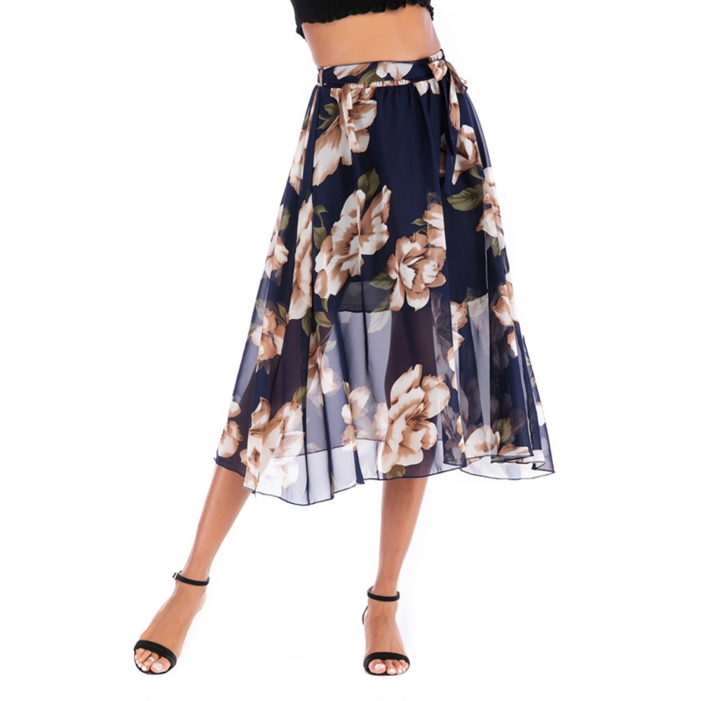 Floral Chiffon Skirt - Picture 4 of 8